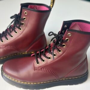 Dr. Martens Zavala Cherry Red Combat Boots Women's 8